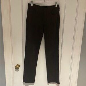 NYDJ Size 2 Chocolate Brown Skinny Fit Suede Trousers
